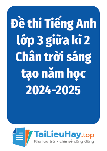 Đề thi Tiếng Anh lớp 3 giữa kì 2 Chân trời sáng tạo năm học 2024-2025-TaiLieuHay-03