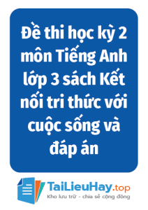 Đề thi học kỳ 2 môn Tiếng Anh lớp 3 sách Kết nối tri thức với cuộc sống và đáp án năm học 2024-2025-TaiLieuHay-03