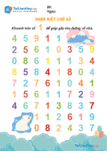 Nhận biết chữ Số 1 – Tìm Đường Học Đếm Số [Tải File Miễn Phí]