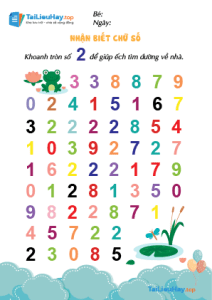 Nhận biết chữ Số 2 – Tìm Đường Học Đếm Số [Tải File Miễn Phí]