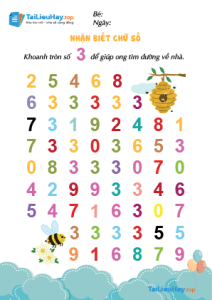 Nhận biết chữ Số 3 – Tìm Đường Học Đếm Số [Tải File Miễn Phí]