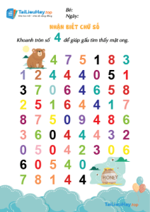 Nhận biết chữ Số 4 – Tìm Đường Học Đếm Số [Tải File Miễn Phí]
