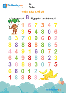 Nhận biết chữ Số 8 – Tìm Đường Học Đếm Số [Tải File Miễn Phí]