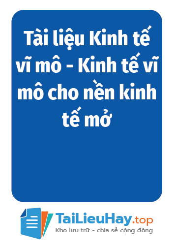 Tài liệu Kinh tế vĩ mô - Kinh tế vĩ mô cho nền kinh tế mở-06