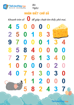 Nhận biết chữ Số 0 – Tìm Đường Học Đếm Số [Tải File Miễn Phí]
