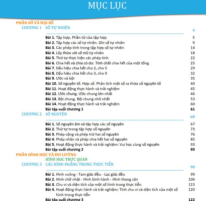 Vở Bài Tập Môn Toán Lớp 6 Chân Trời Sáng Tạo Tập 1